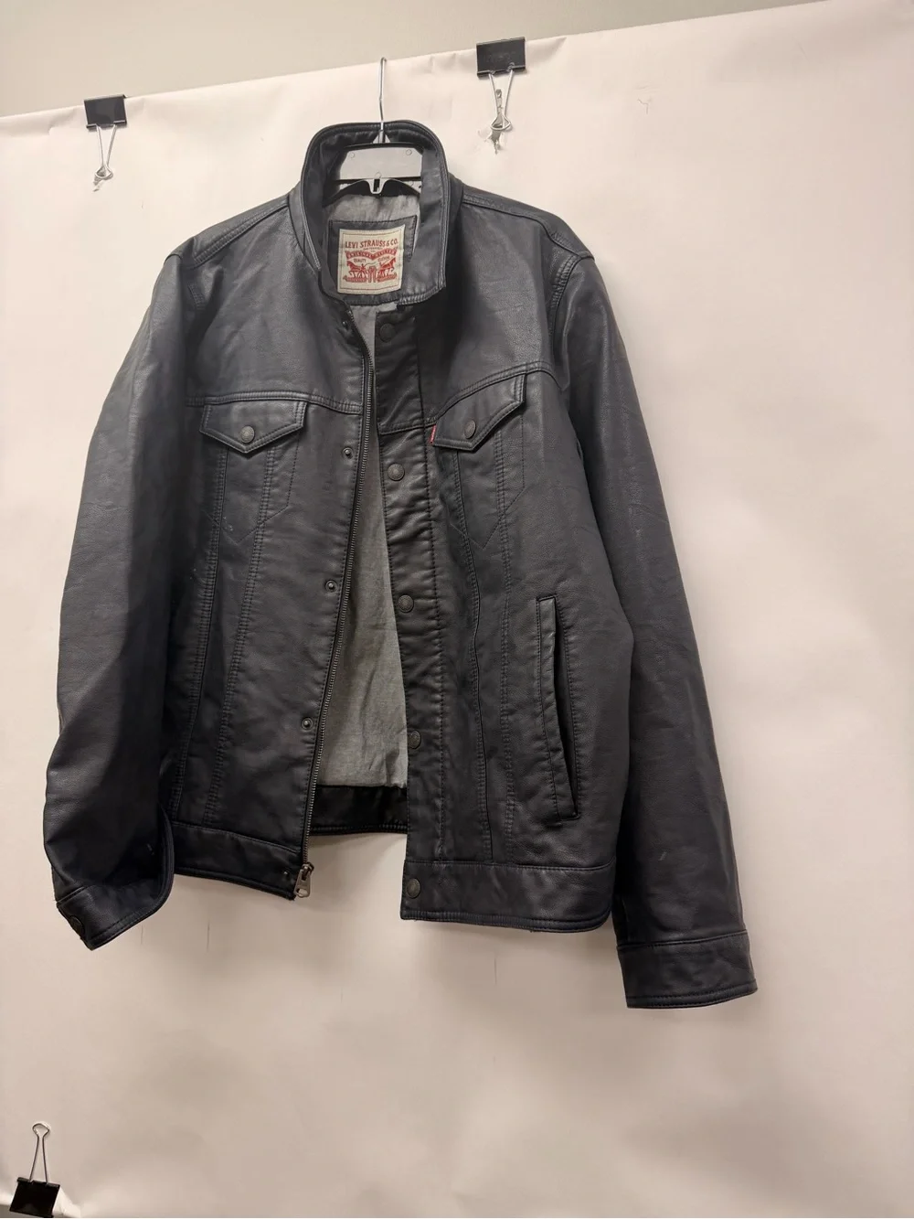 Levi's Men’s Black Leather Trucker Jacket